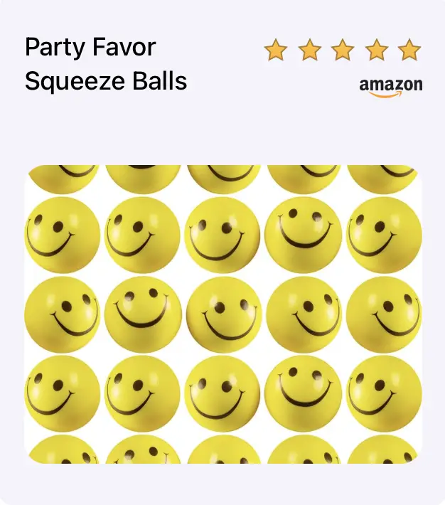 one happy dude party decor squeeze balls

